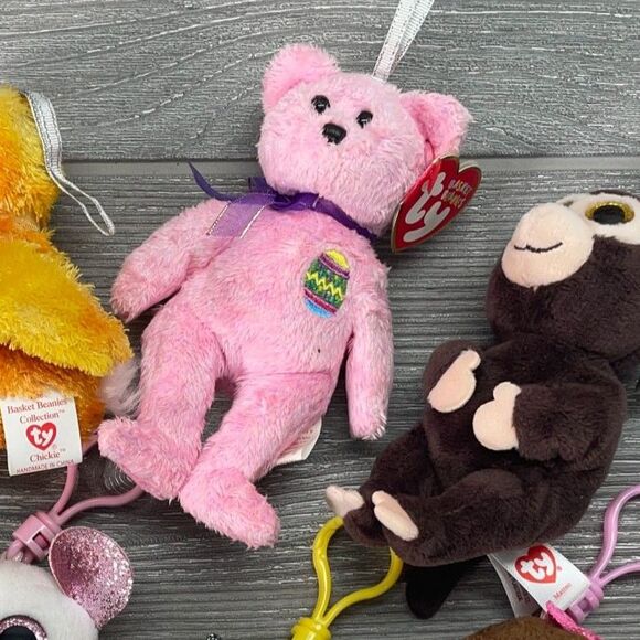 Ty Beanie Baby Keychain Clip Lot of SEVEN Beanie Boos Bellies & Basket Beanies - Picture 3 of 9